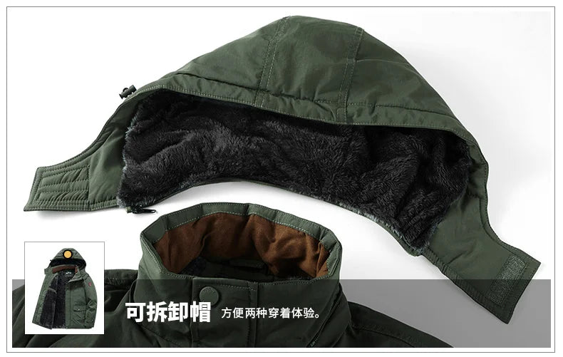 Parka Invierno Hombre Cálida Polar Hndtaz - Chaqueta Térmica Cremallera