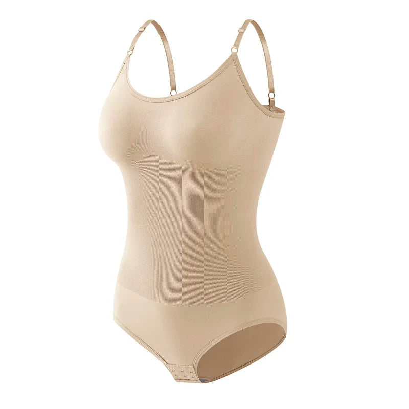 Female compression shapewear from Corporación Turística, designed for body contouring and slimming, shown in black with smooth fabric.