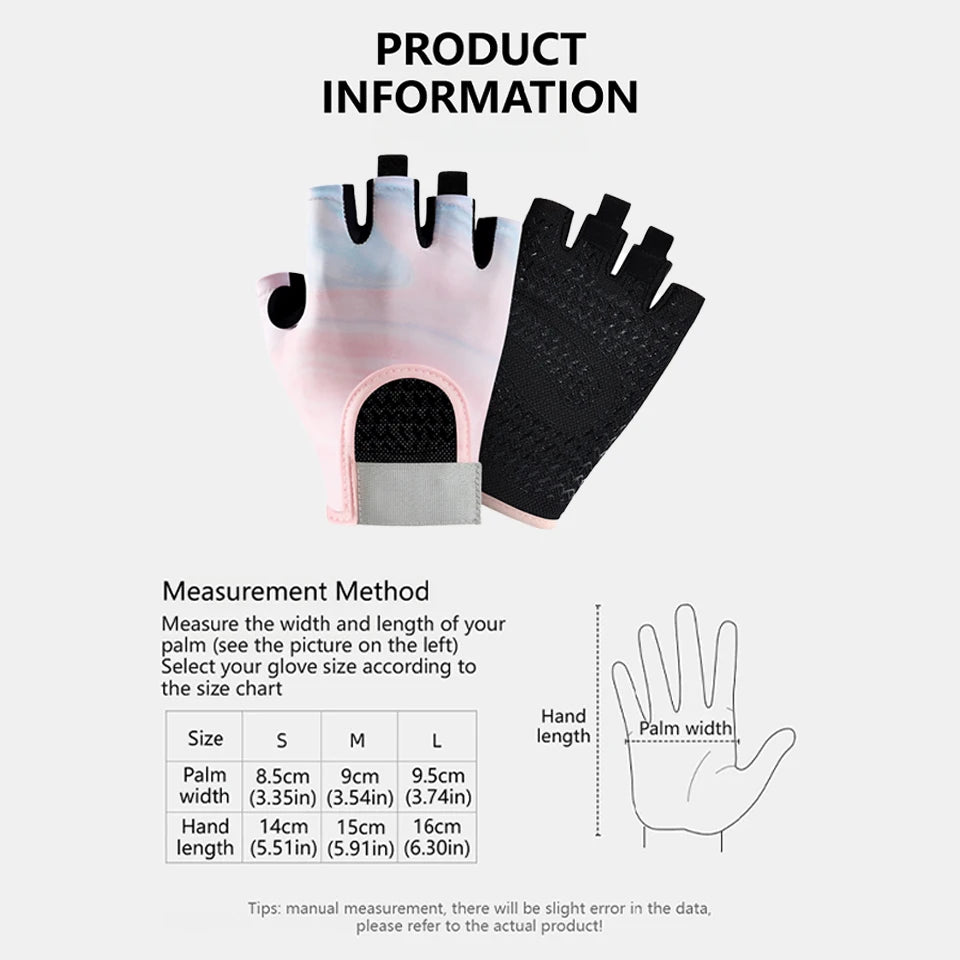 Guantes GTUBIKE Medio Dedo Transpirables (Negro/Rosa/Gris) - Ciclismo y Gimnasio