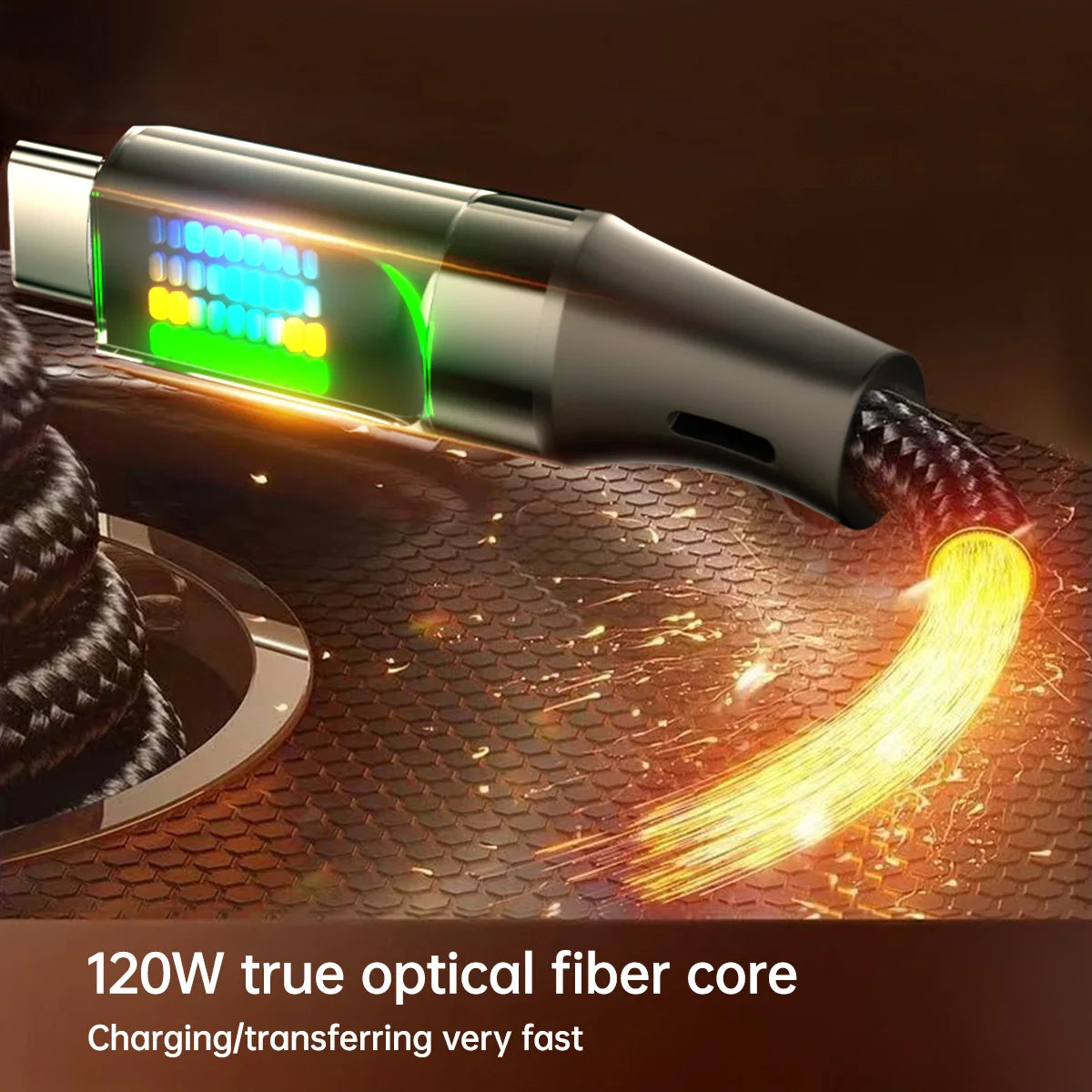OOZCC Cable USB C Carga Rápida 120W LED 6A - Carga y Datos Seguros