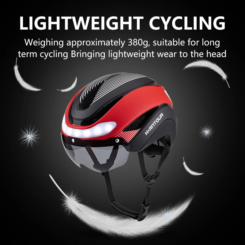 Casco Horntour HT-16 con LED: Ciclismo Profesional y Seguro