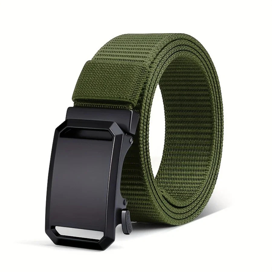 Cinturón Táctico Lona Hebilla Automática - Ideal Trabajo y Outdoor