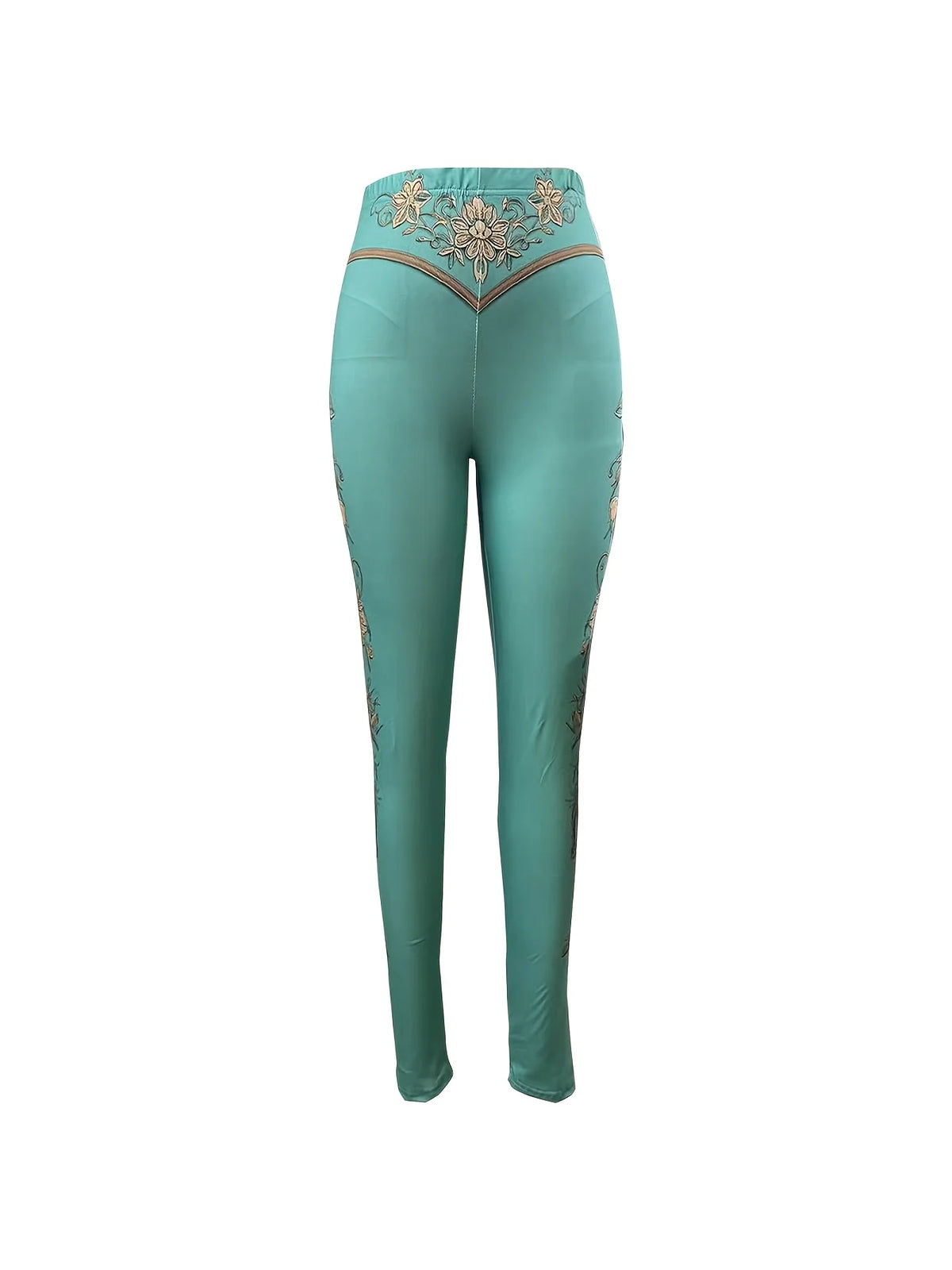 Medium waist women's leggings with fleece lining, black, stretchy fabric, and comfortable fit from Corporación Turística.