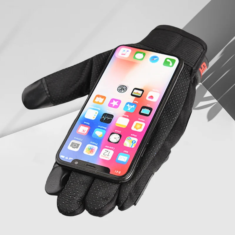 Guantes de dedo completo para bicicleta para hombre, pantalla táctil, deportes todoterreno al aire libre, protección para ciclismo, guantes anticaída para motocicleta