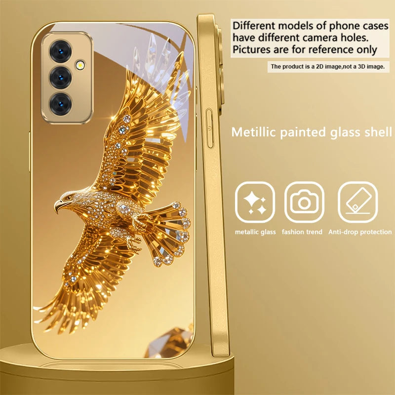 Golden dolphin phone case for Samsung Galaxy S20 FE, S21 Plus, S22, and S23, featuring detailed dolphin design by Corporación Turística.
