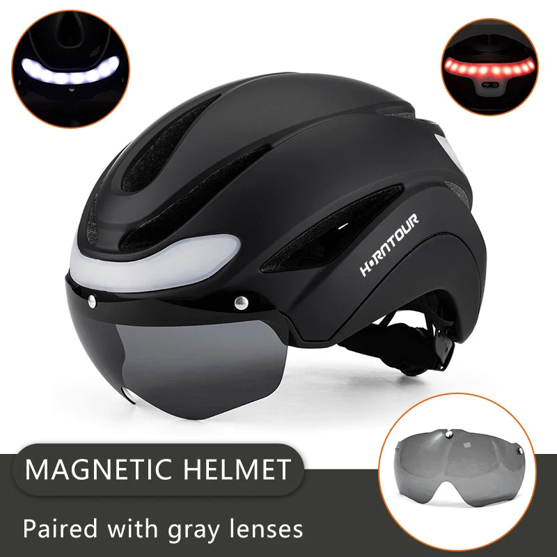 Casco Horntour HT-16 con LED: Ciclismo Profesional y Seguro