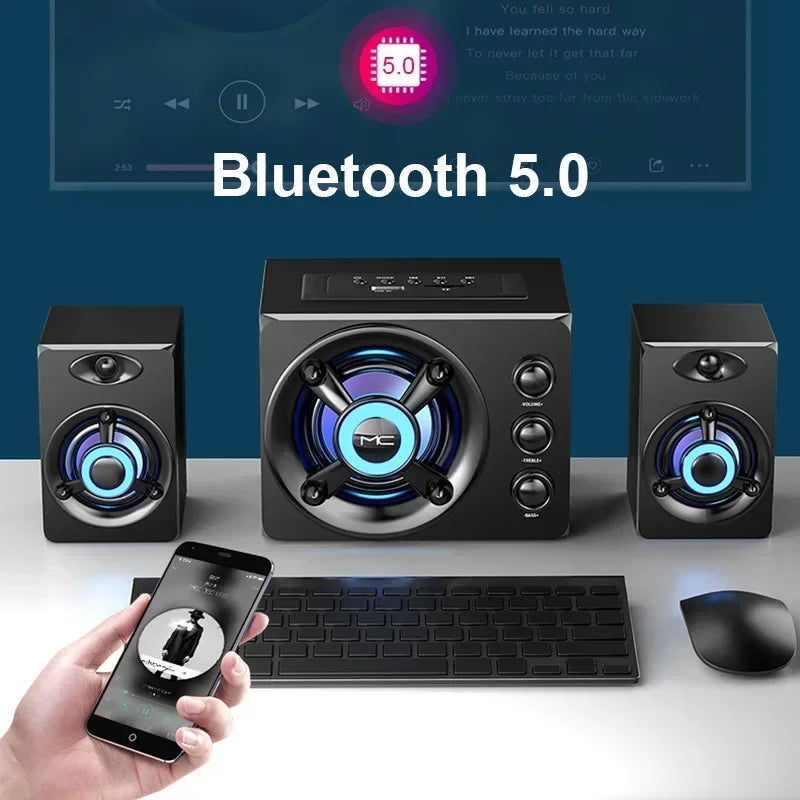 Altavoz Bluetooth Hifi 3D RGB Subwoofer Estéreo USB para PC