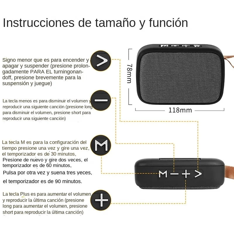 Altavoz Bluetooth VORILYNEX Portátil ABS Mini Estéreo - Audio Exterior