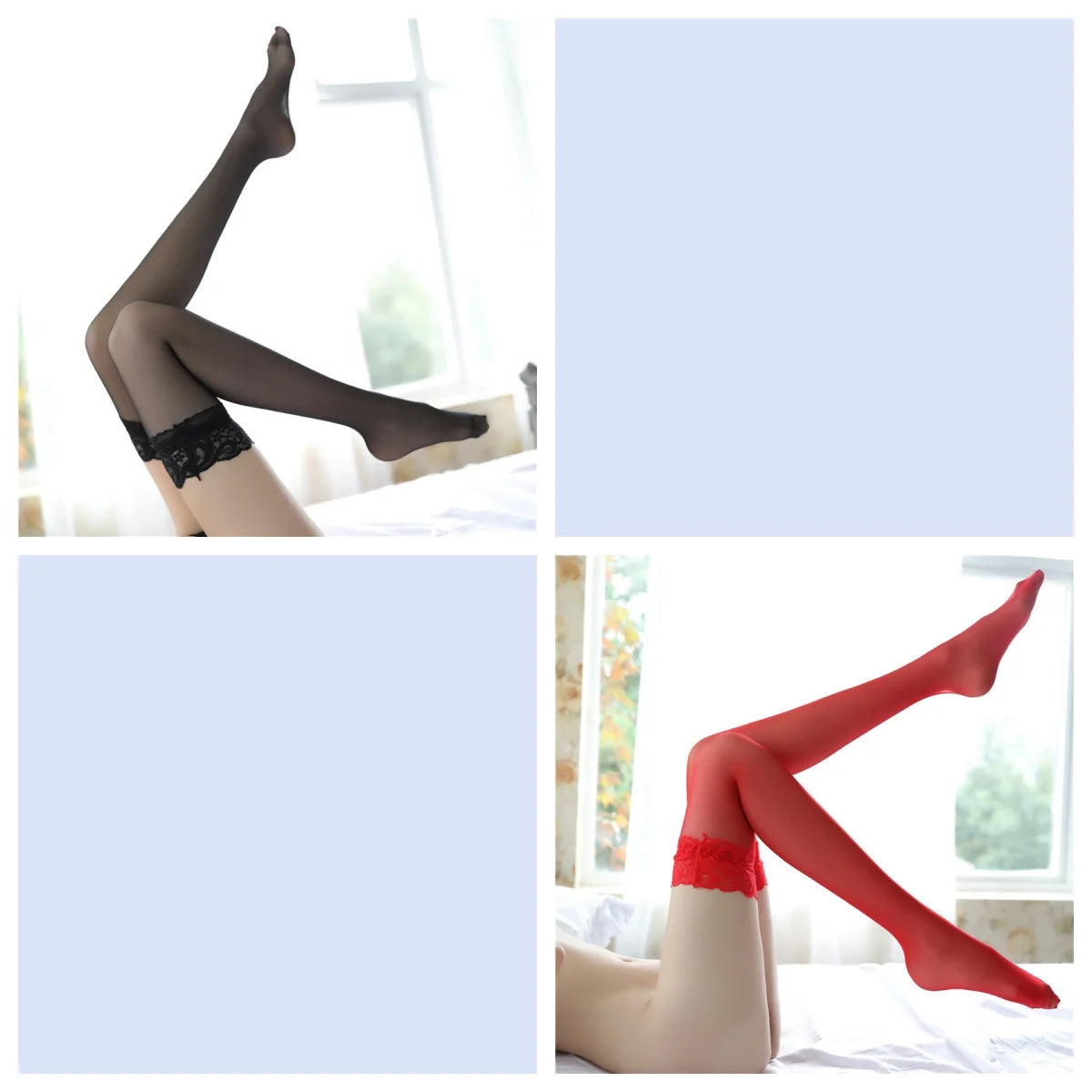 Transparent lace thigh-highs from Corporación Turística featuring sexy, sheer design and elegant fit for sultry fashion.