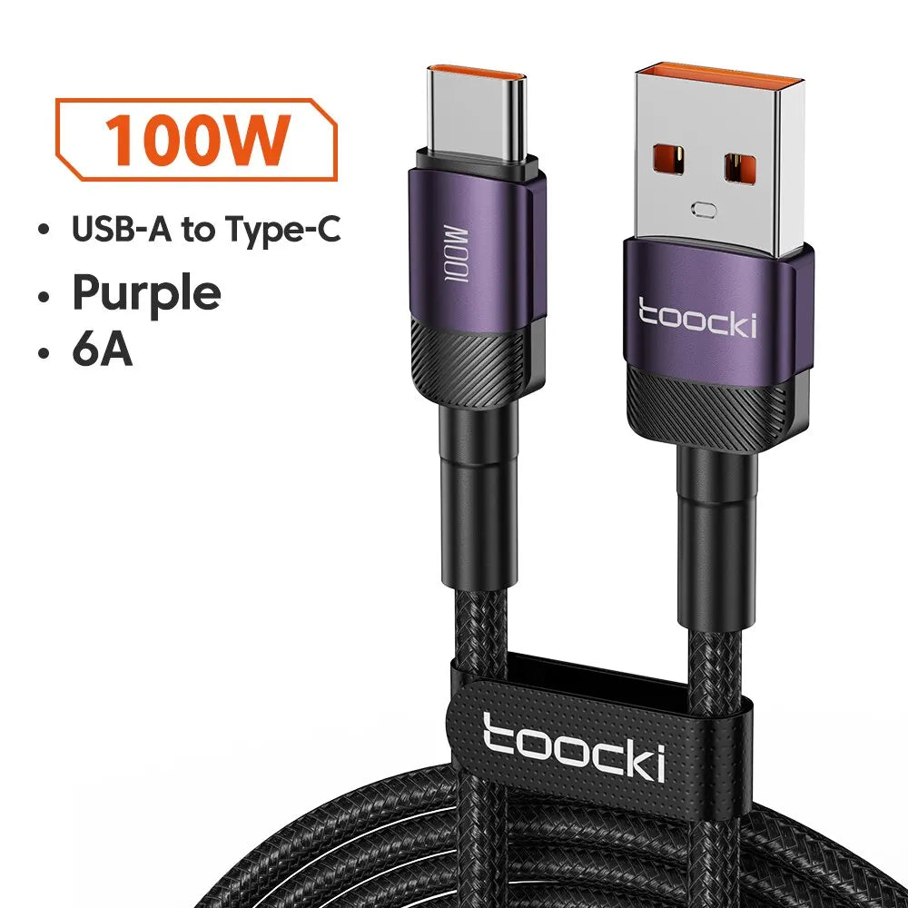 Cable USB C Toocki Carga Rápida PD 100W para iPhone 15/14/13/12