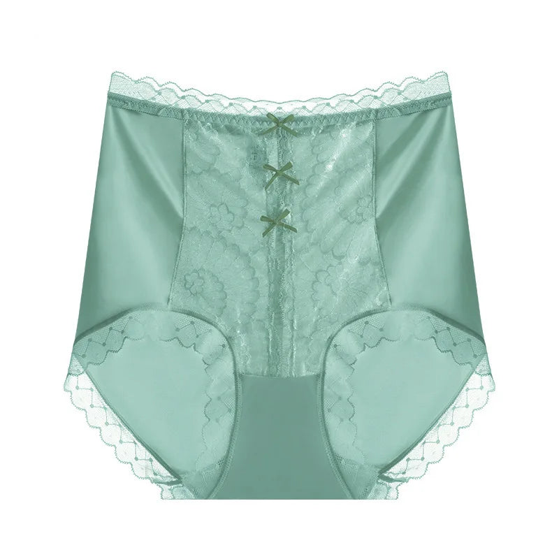 High-waisted lace women's panties from Corporación Turística, featuring elastic material and intricate lace design.