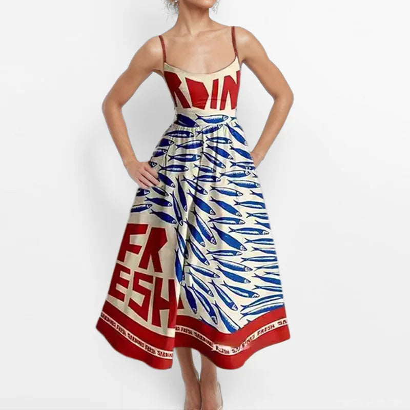 Vestido Midi Rosa Vacaciones Mujer 2026 Elegante Tirantes Finos Línea A