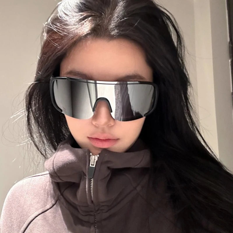 Nuevas gafas de sol de ciclismo estilo Y2K, gafas a prueba de viento para hombres y mujeres, lentes reflectantes Retro, gafas deportivas para montar en carretera
