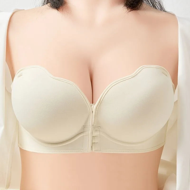 Push-up strapless bra from Corporación Turística showing smooth cups and supportive design, ideal for elegant, strapless outfits.