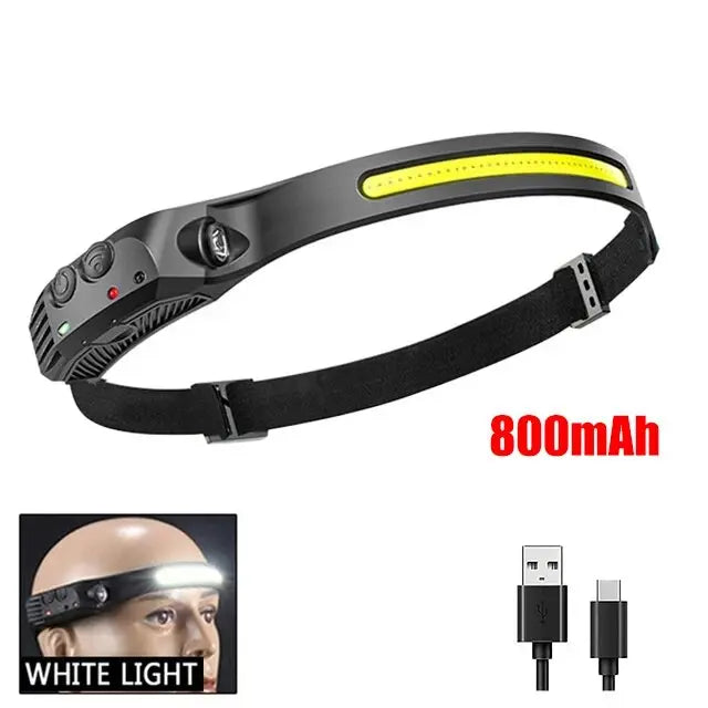 Linterna Frontal LED COB USB Recargable - Sensor de Movimiento para Exteriores