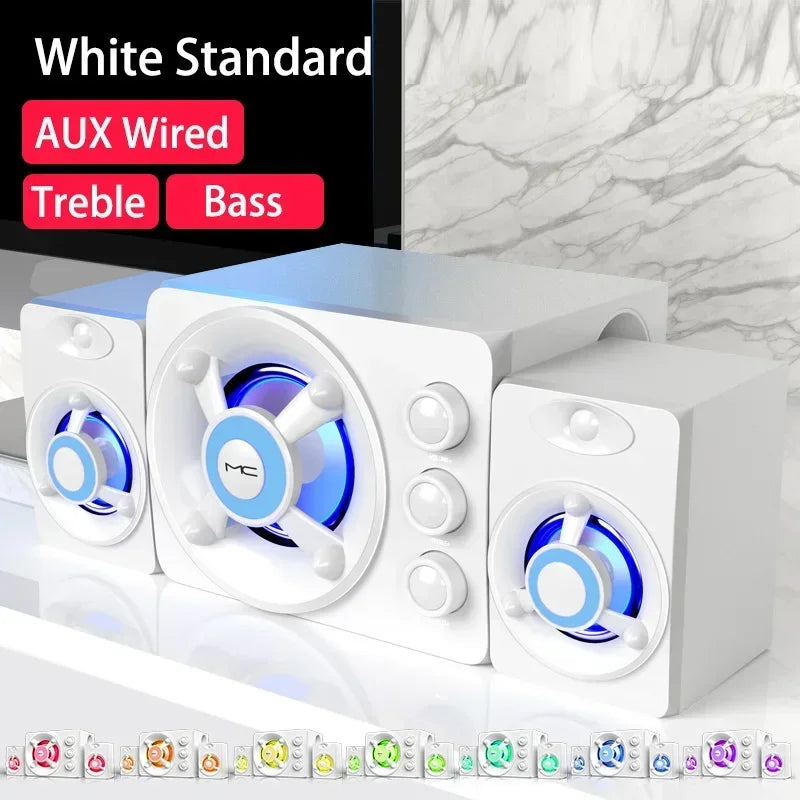 Altavoz Bluetooth Hifi 3D RGB Subwoofer Estéreo USB para PC