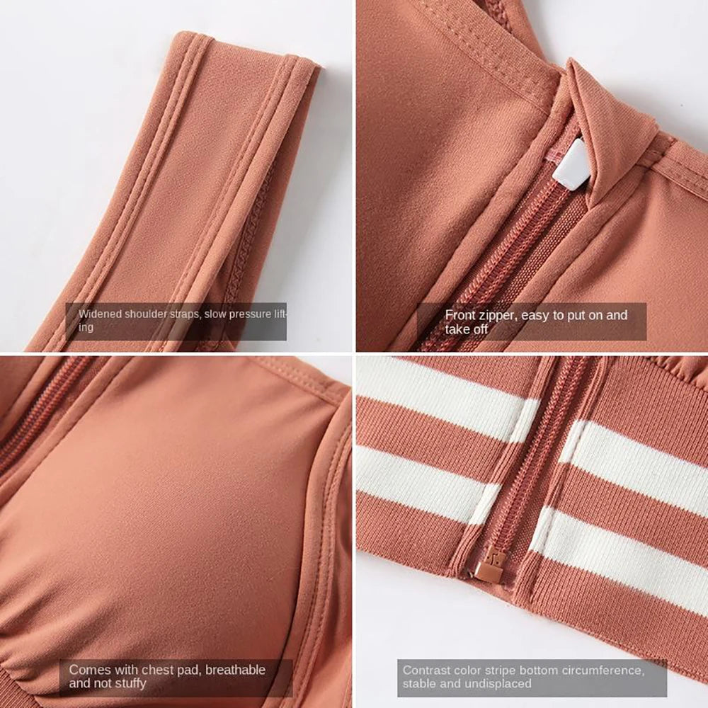 Top Deportivo Cremallera Frontal ALIKIKI | Chaleco Yoga Acolchado Tallas Grandes