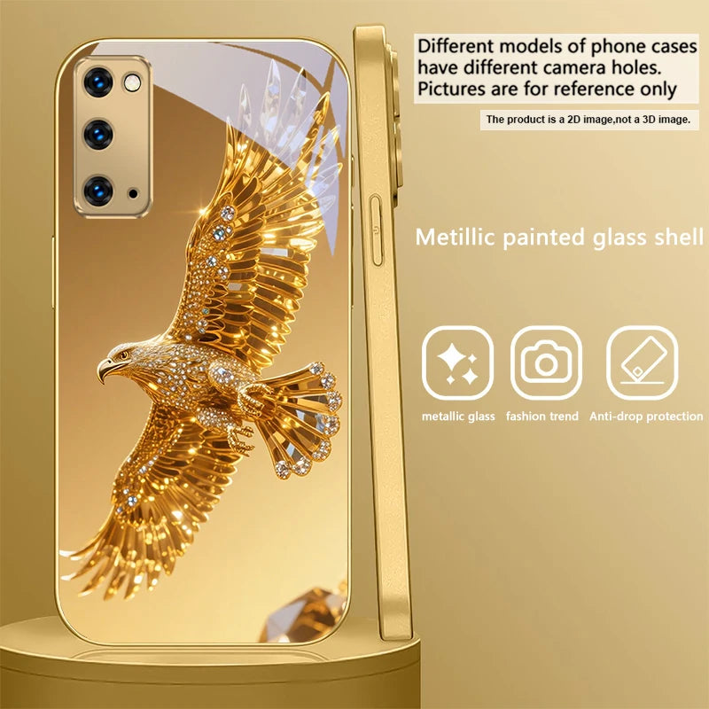 Gold dolphin phone case for Samsung Galaxy S20 FE, S21 Plus, S22, and S23 from Corporación Turística, featuring a detailed dolphin design.