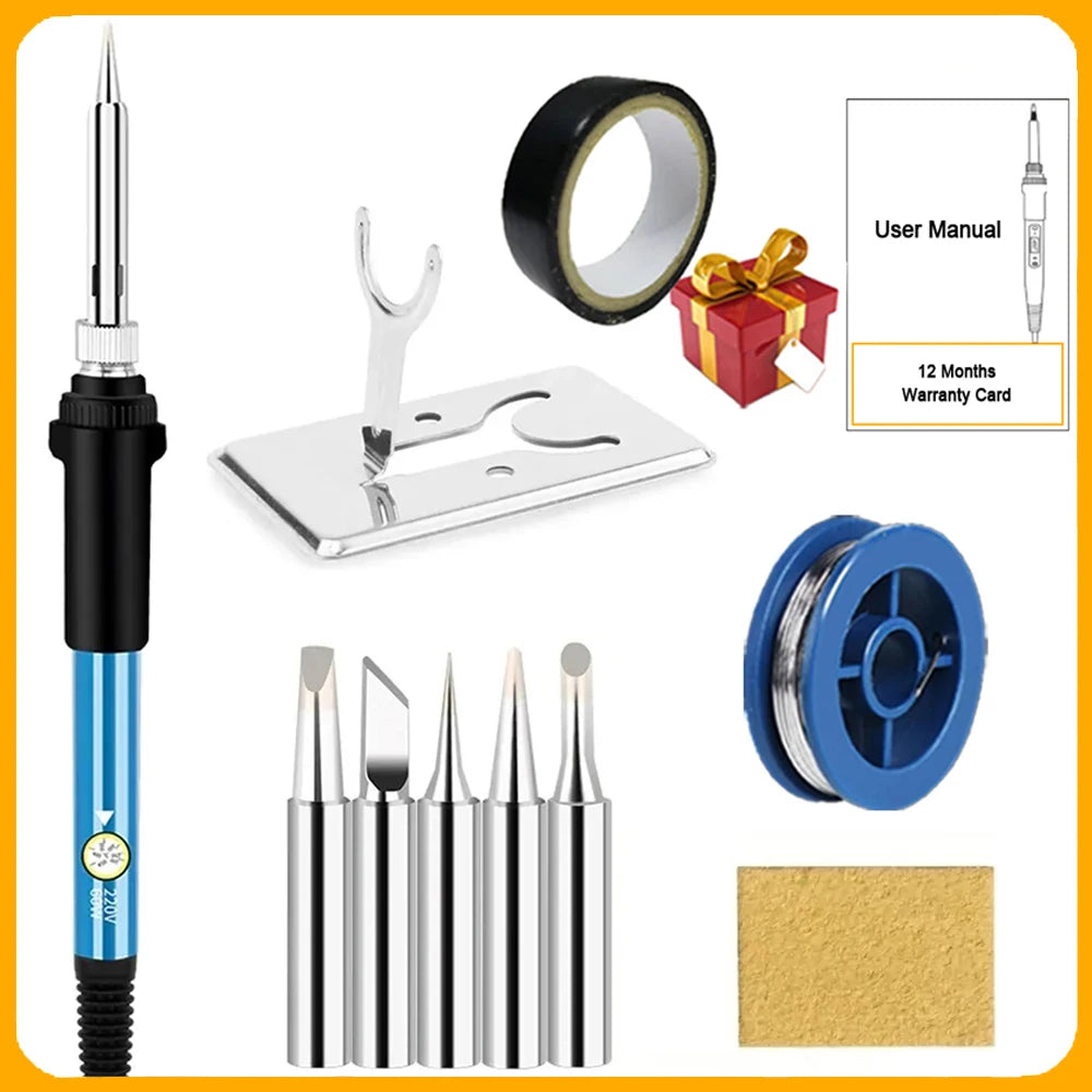 Kit Soldadura Eléctrica 60W HYOXL Temp. Ajustable 10/16/20-en-1