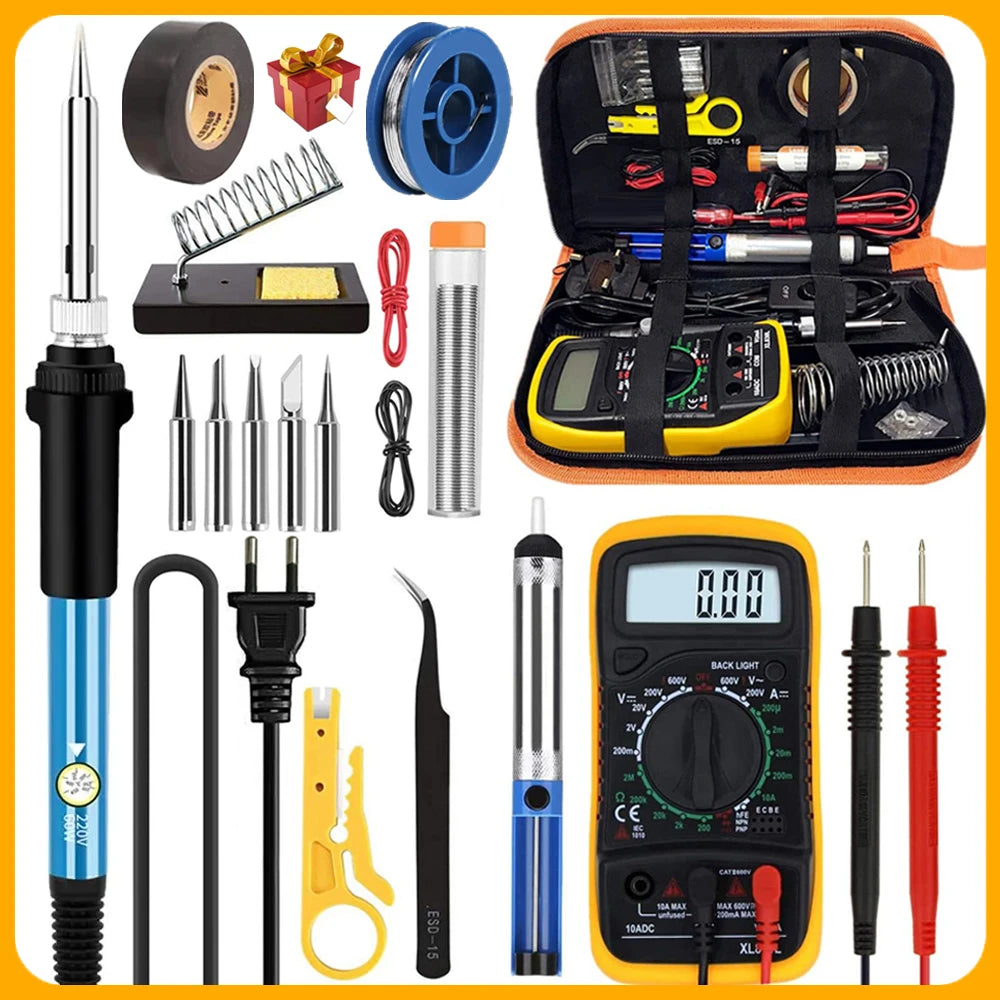 Kit Soldadura Eléctrica 60W HYOXL Temp. Ajustable 10/16/20-en-1