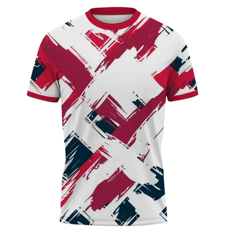 Camiseta 3D Rayas Color Bloque Verano Manga Corta Unisex