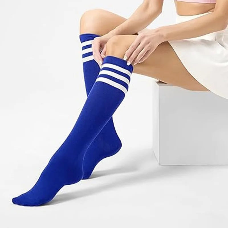 Calcetines Rayados Mujer Rodilla Moda JK Academy Deportivos