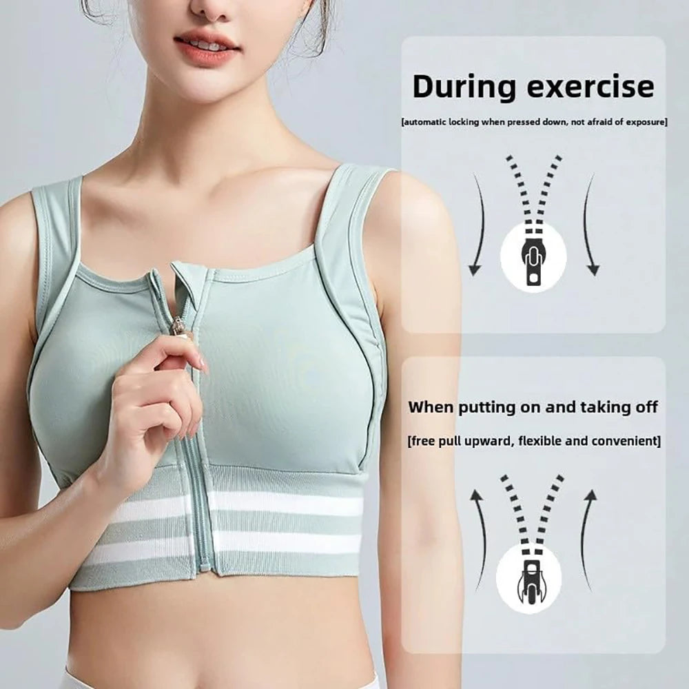 Top Deportivo Cremallera Frontal ALIKIKI | Chaleco Yoga Acolchado Tallas Grandes