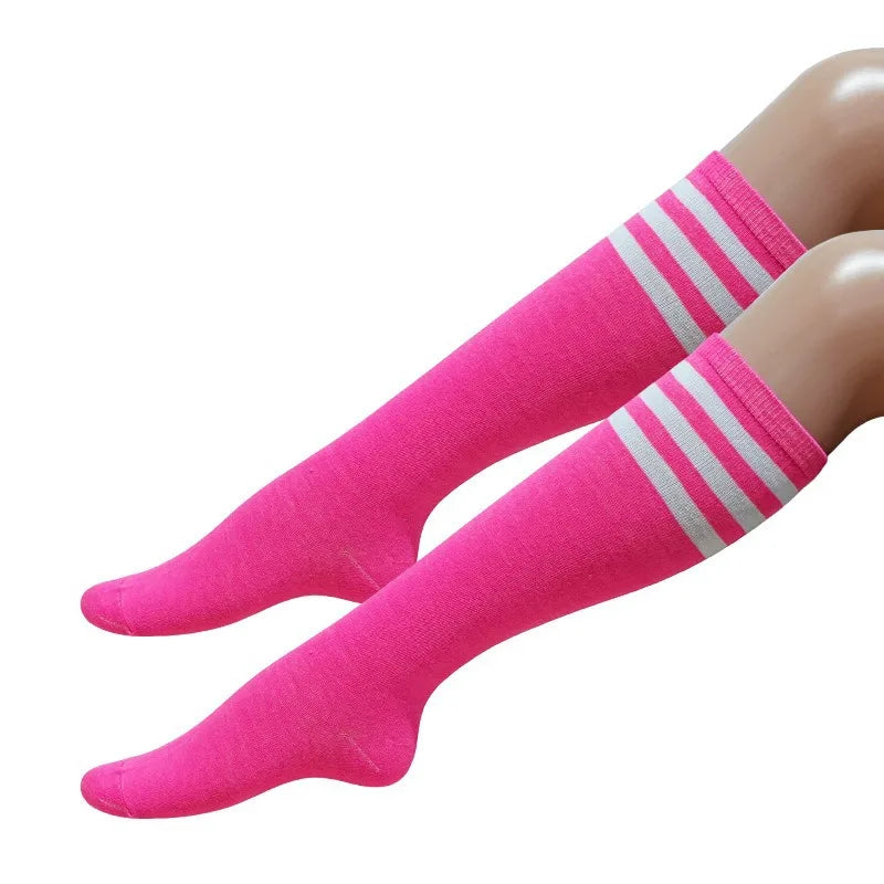 Calcetines Rayados Mujer Rodilla Moda JK Academy Deportivos
