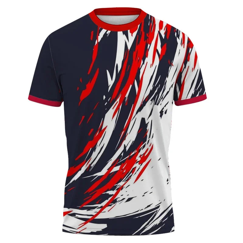 Camiseta 3D Rayas Color Bloque Verano Manga Corta Unisex