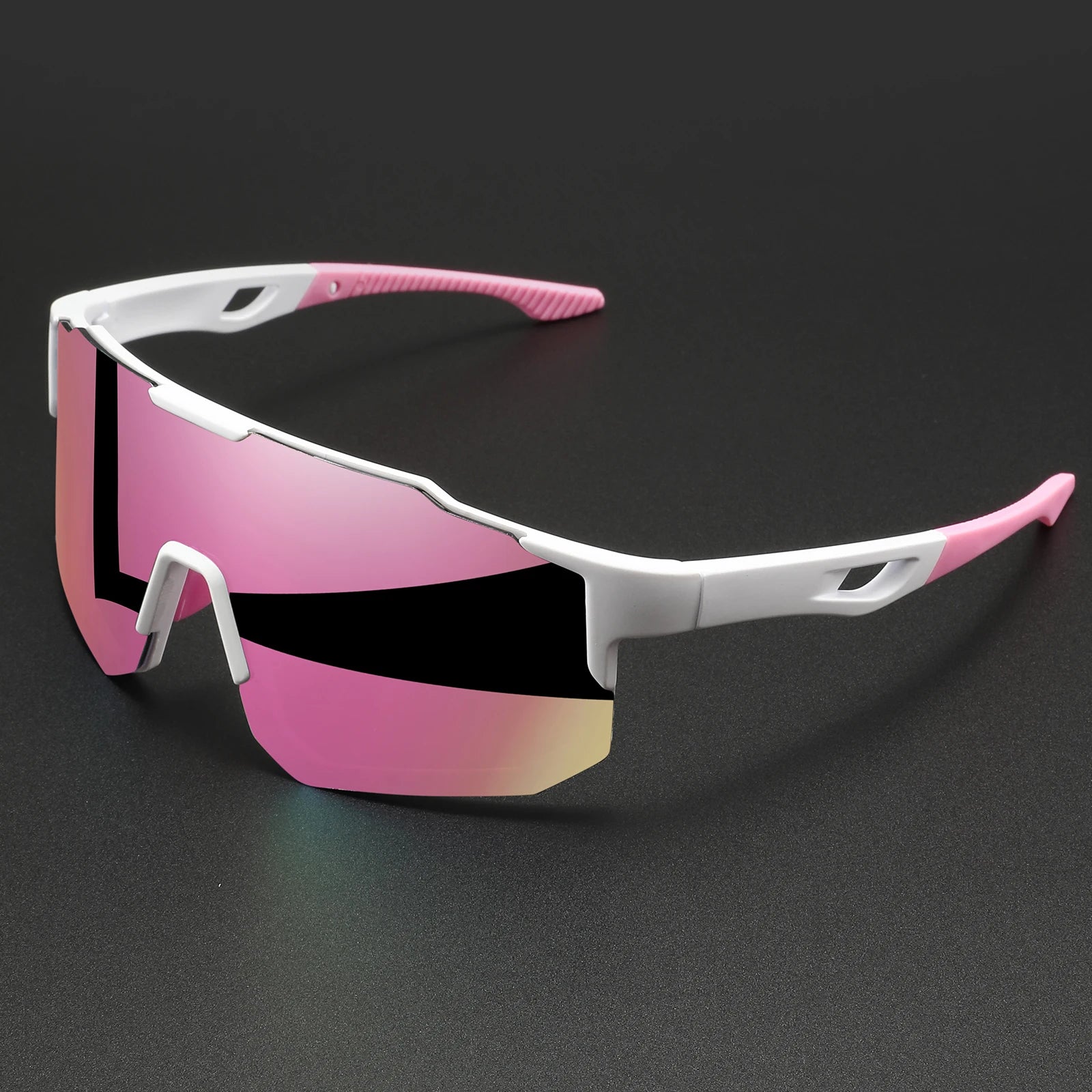 Gafas de sol deportivas coloridas de gran tamaño: diseño envolvente, ajuste cómodo unisex UV400 para ciclismo, senderismo y exteriores