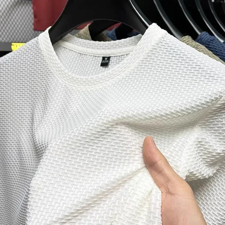 Camiseta Bambú Ice Silk Hombre: Transpirable, Elástica, Verano