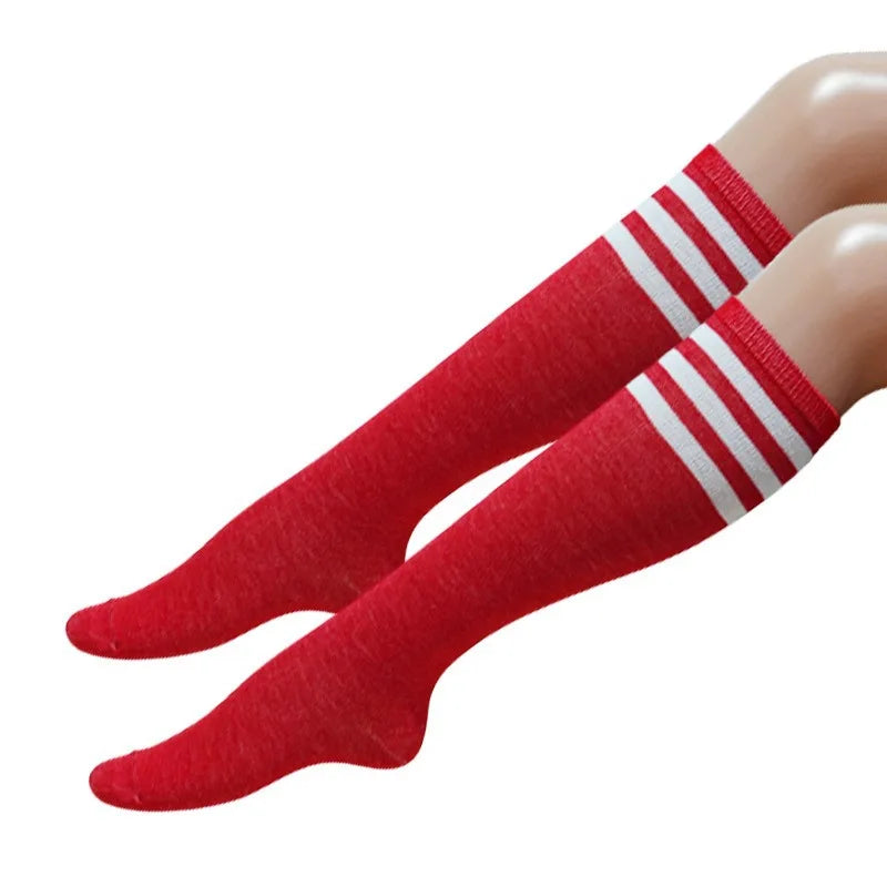 Calcetines Rayados Mujer Rodilla Moda JK Academy Deportivos