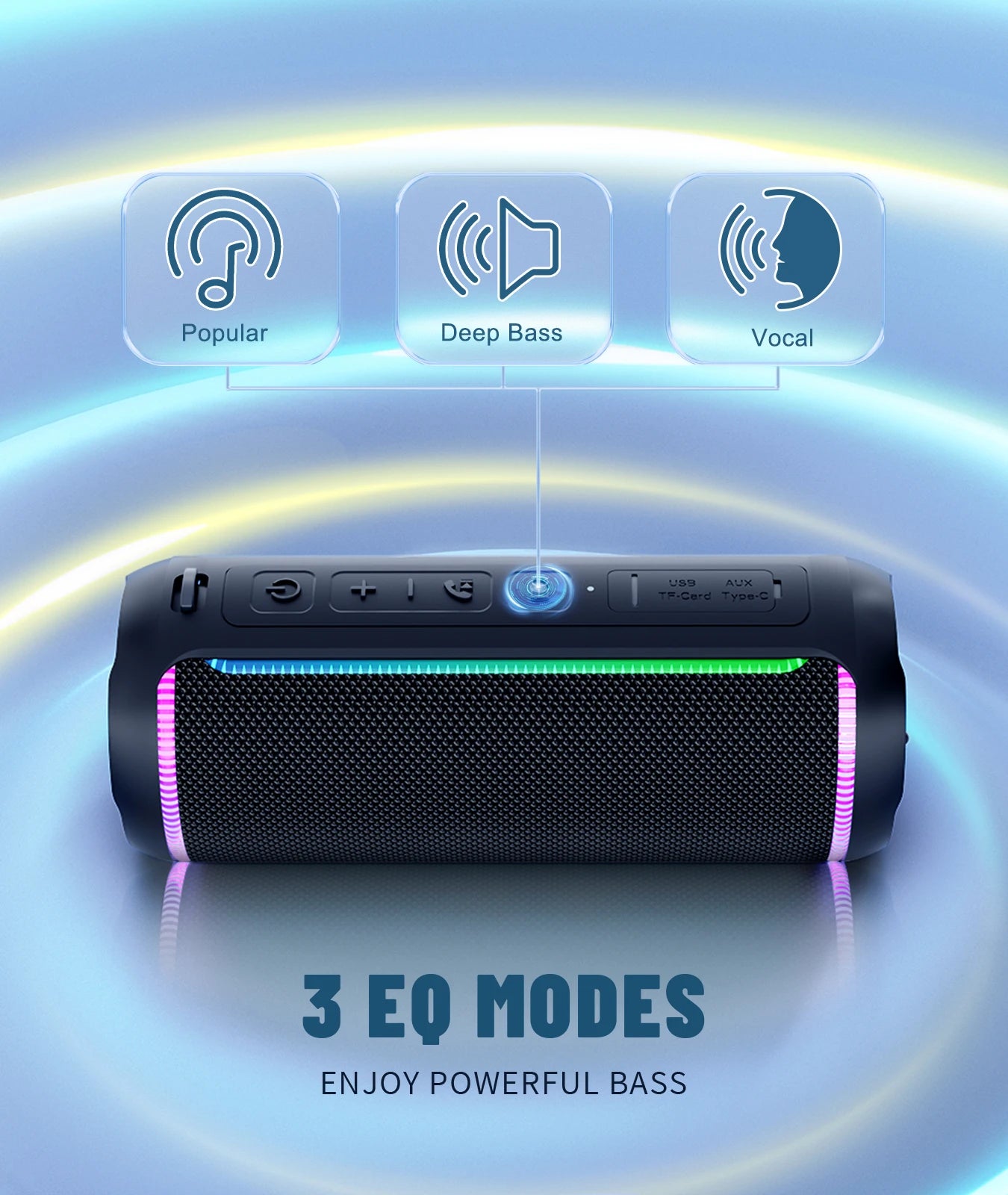 Altavoz Bluetooth Ortizan X30: 40W Estéreo, IPX7, 30H - Sonido Potente