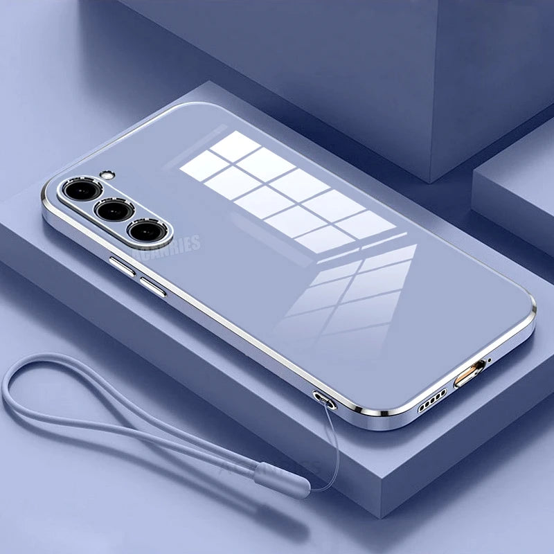 Silicone phone case for Samsung Galaxy S21, S22, S23, and S24 by Corporación Turística, showing the soft, flexible material and fit.
