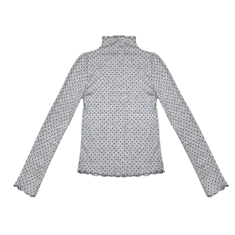 REDDA CHiC Camiseta Grunge Lunares Mujer Otoño Y2k