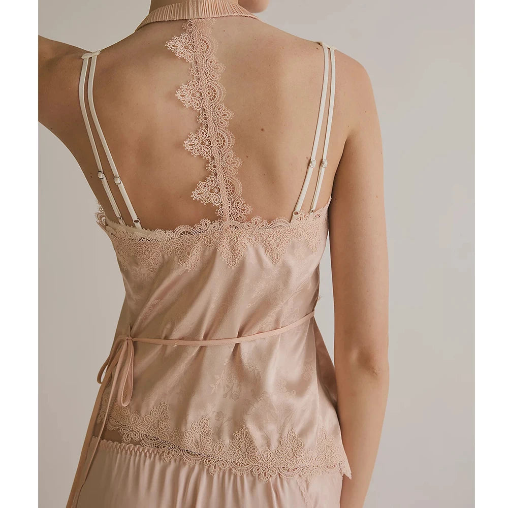 Camisola Satén Encaje Y2K Mujer Verano FYBITBO – Elegante y Sexy