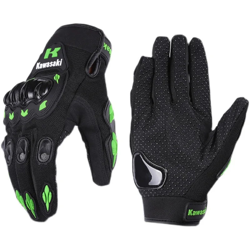Guantes Kawasaki Dedo Completo Moto Off-Road Antideslizantes