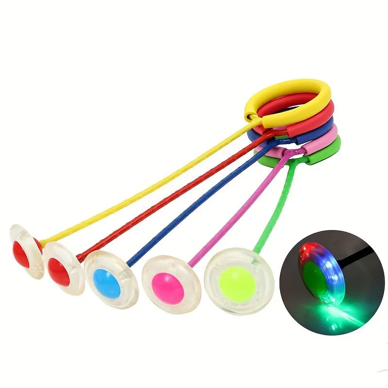Anillo de salto intermitente para niños, pelota que rebota deportiva, pelota que rebota intermitente plegable, adecuada para niños o adultos, juego de habilidades, 1 ud.