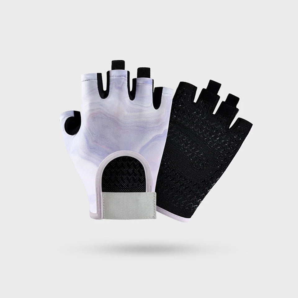 Guantes GTUBIKE Medio Dedo Transpirables (Negro/Rosa/Gris) - Ciclismo y Gimnasio