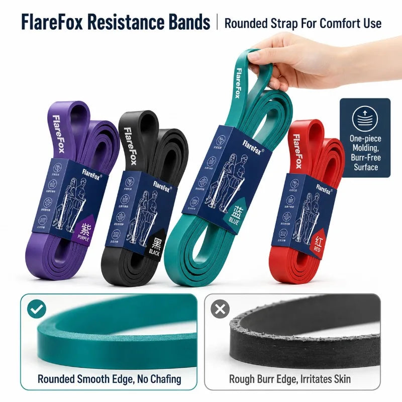 Bandas de Resistencia FlareFox: Dominadas, Fuerza y Agilidad (Kit Múltiple)