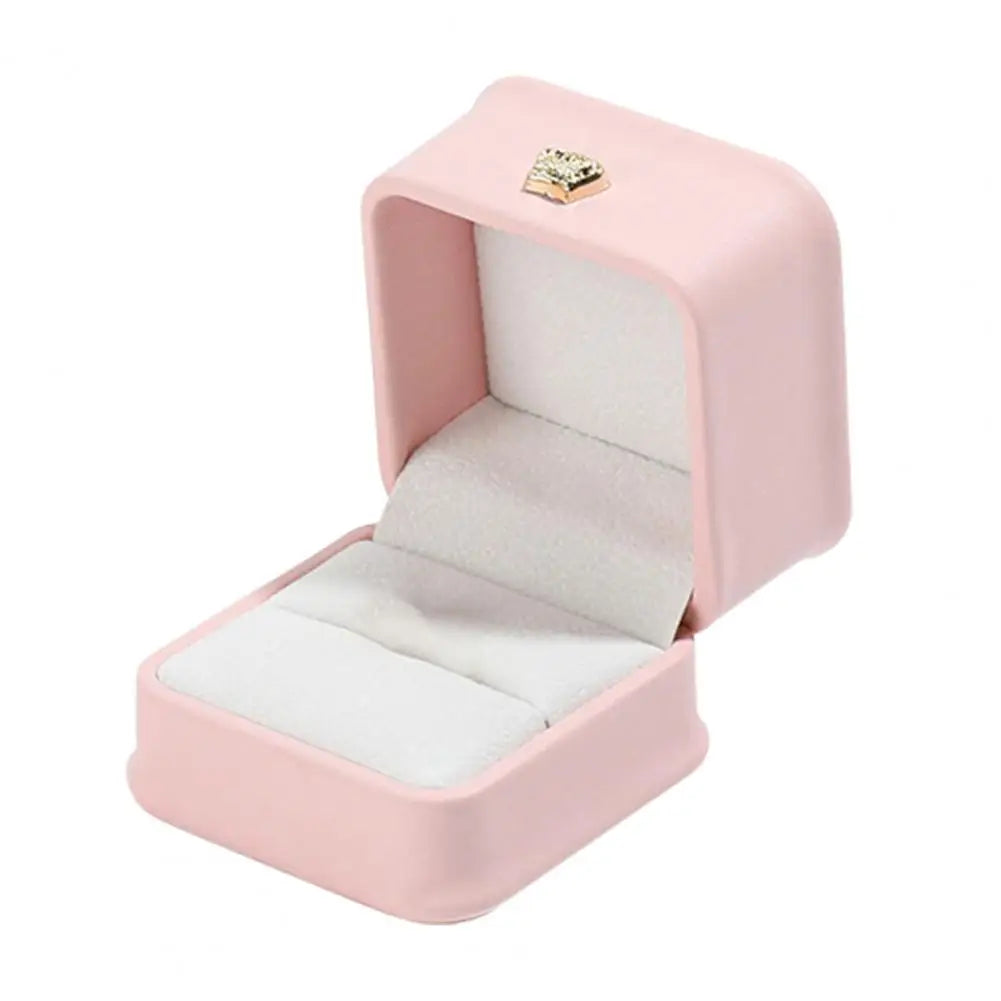 Caja de anillo de boda de compromiso, estuche cuadrado de terciopelo para joyería, soporte de exhibición, caja de anillo para pareja, caja de regalo, almacenamiento de exhibición de anillo y pendiente