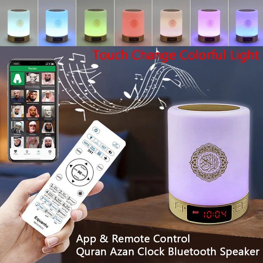 Altavoz Corán Azan Islámico con Bluetooth y Lámpara Nocturna