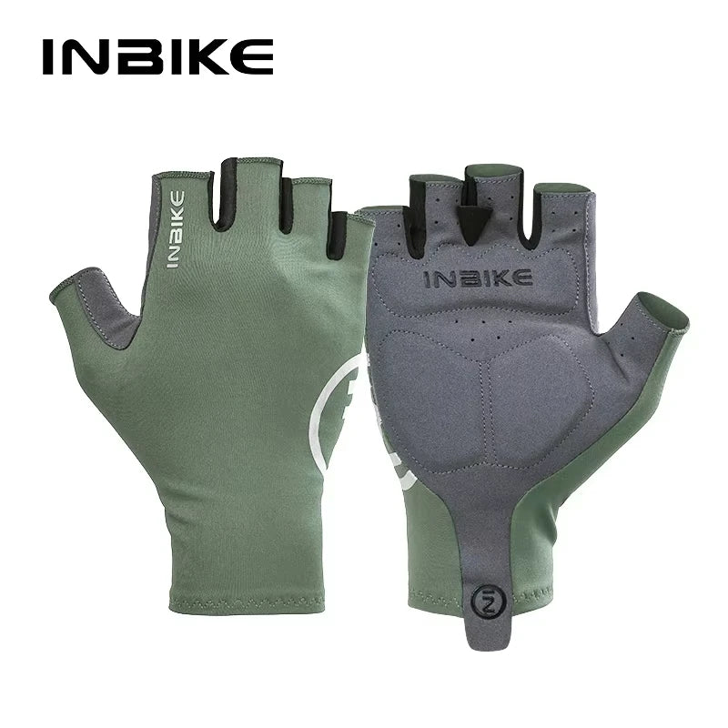 INBIKE-guantes de ciclismo para hombre, manoplas de verano para ciclismo de montaña, acolchados de Gel, medio dedo, accesorios para bicicleta de carretera