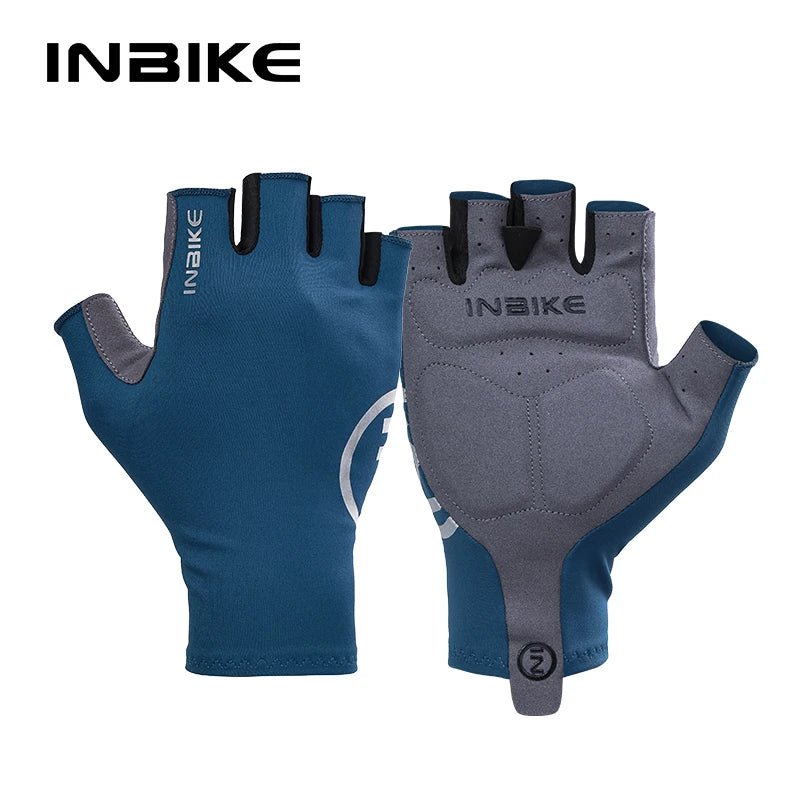 INBIKE-guantes de ciclismo para hombre, manoplas de verano para ciclismo de montaña, acolchados de Gel, medio dedo, accesorios para bicicleta de carretera