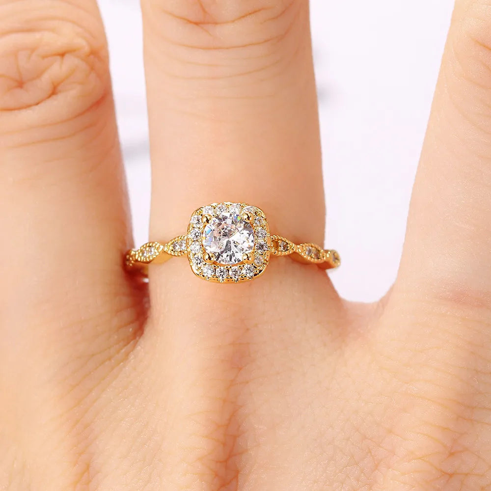 Anillos ajustables de mariposa y sirena para mujer, joyería fina de cristal dorado, accesorios de anillo de boda