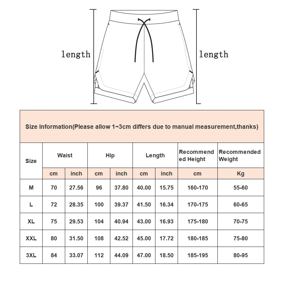Pantalones Cortos Camuflaje Hombre Gym 2 en 1 Secado Rápido