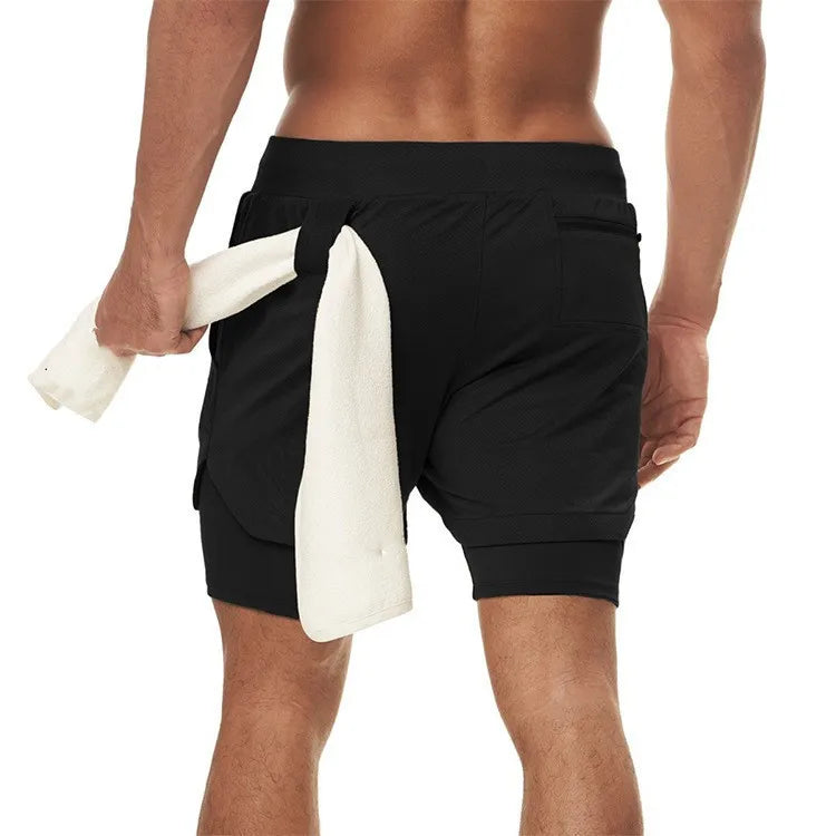 Pantalones Cortos Camuflaje Hombre Gym 2 en 1 Secado Rápido