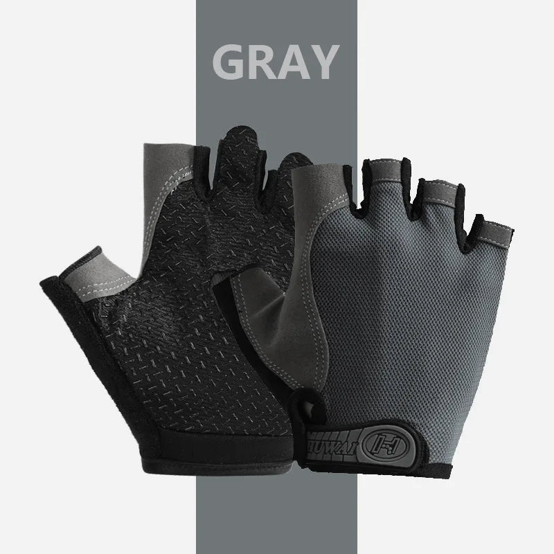 Profesional gimnasio Fitness transpirable antideslizante mujeres hombres medio dedo verano pesca ciclismo guantes sin dedos mujer bicicleta