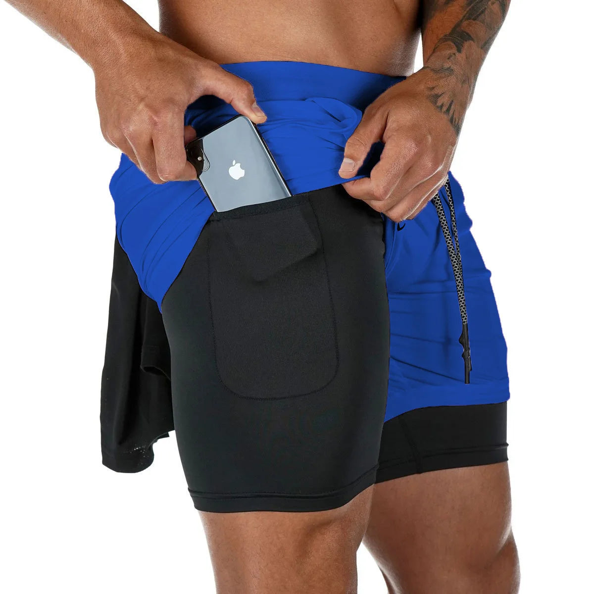 Pantalones Cortos Camuflaje Hombre Gym 2 en 1 Secado Rápido