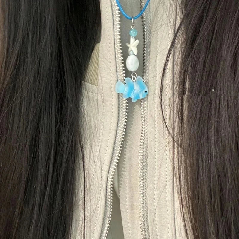 Collares Vintage con colgante de pez payaso para mujeres y hombres, Gargantilla Simple y fresca, accesorios de joyería, regalos versátiles